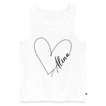Alina Name Herzlinie - Männer Premium Bio Tank Top - Weiß - Vorne - Michal (187cm)
