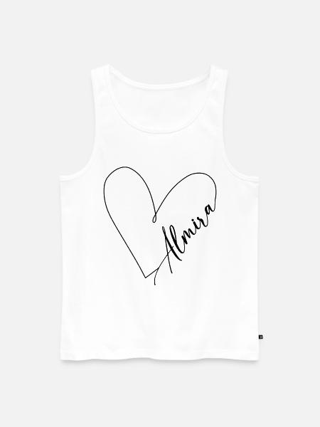 Almiran nimi Heart Line - Miesten premium luomu-tanktoppi - valkoinen