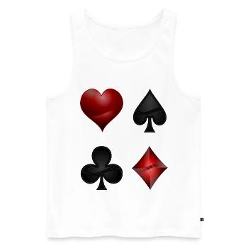 Herz Kreuz Karo Pik Poker Design Spieler Geschenk - Männer Premium Bio Tank Top - Weiß - Vorne - Michal (187cm)