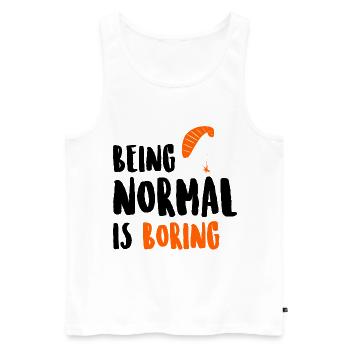 Being Normal Is Boring Parachute Paraglider Skydiv - Männer Premium Bio Tank Top - Weiß - Vorne - AI Model Male 178 light (178cm)