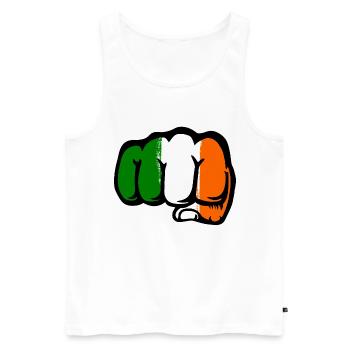 Irland Flagge Hand Faust - Männer Premium Bio Tank Top - Weiß - Vorne - Michal (187cm)