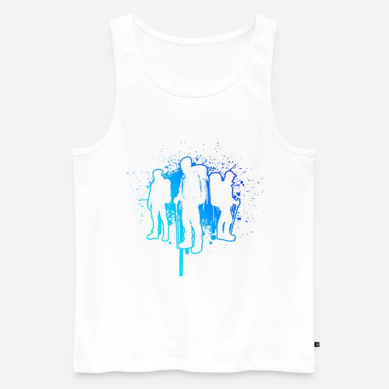 Boulder Kletterer Klettern Climbing Bouldering - Männer Premium Bio Tank Top - Weiß