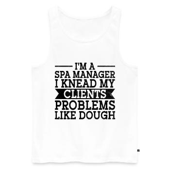 SPA Manager Job Wellness Funny SPA Management Sayi - Men's Premium Organic Tank Top - white - Front - Michal (187cm)