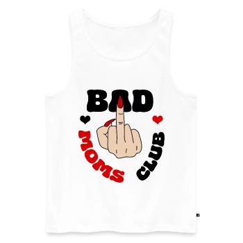 Bad Moms Club Mittelfinger Logo Fuck Coole Mütter - Männer Premium Bio Tank Top - Weiß - Vorne - Michal (187cm)