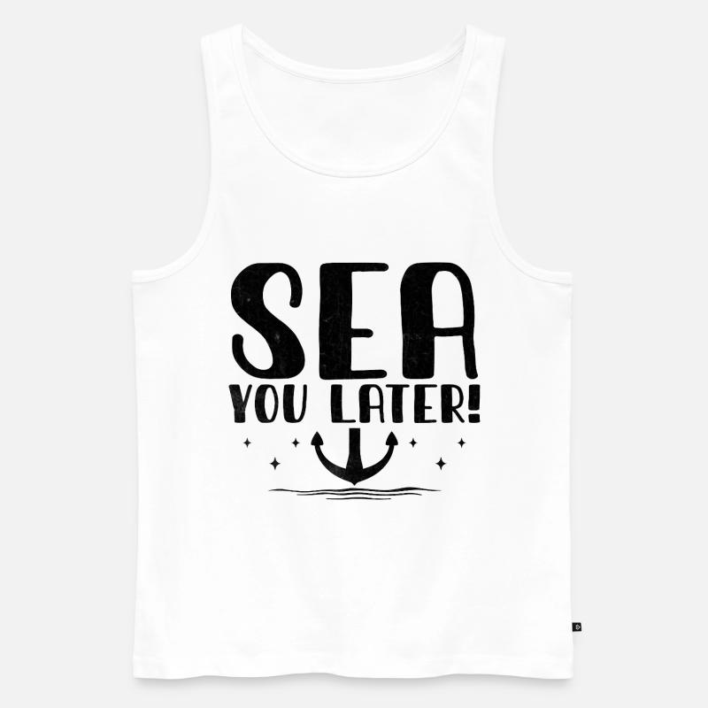 Meer Sie später Paddelboot - Männer Premium Bio Tank Top - Weiß
