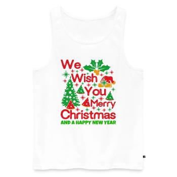 Christmas Christmas Christmas Christmas Christmas - Men's Premium Organic Tank Top - white - Front - Michal (187cm)