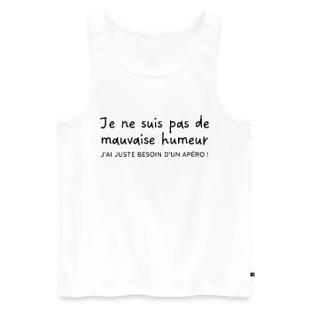 J'ai juste besoin d'un apéro | Idée cadeau - Débardeur bio Premium Homme - blanc - Devant - Michal (187cm)