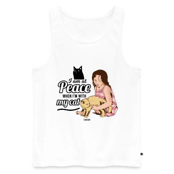 Femme Chat Pet Girl Femme - Débardeur bio Premium Homme - blanc - Devant - Michal (187cm)