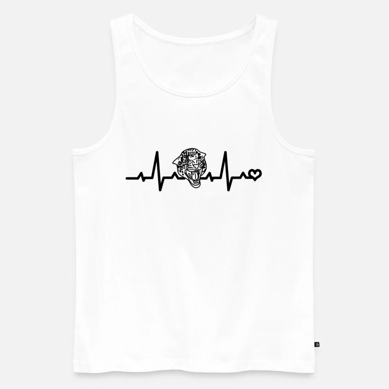 Jaguar Herzfrequenz - Männer Premium Bio Tank Top - Weiß