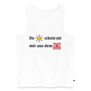 Die Sonne scheint mir aus dem Popo - Männer Premium Bio Tank Top - Weiß - Vorne - AI Model Male 178 light (178cm)