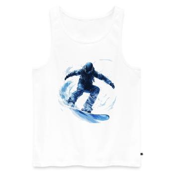 Snowboarder Schnee Wellen Abfahrt - Männer Premium Bio Tank Top - Weiß - Vorne - Michal (187cm)