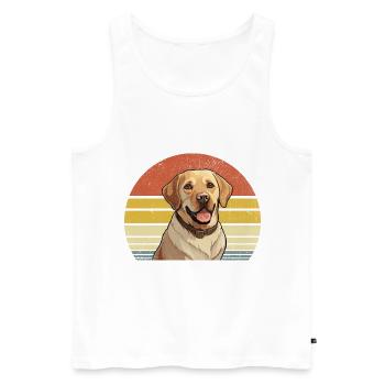 Retro Vintage Labrador Retriever Lab Dog Retriever - Men's Premium Organic Tank Top - white - Front - Michal (187cm)