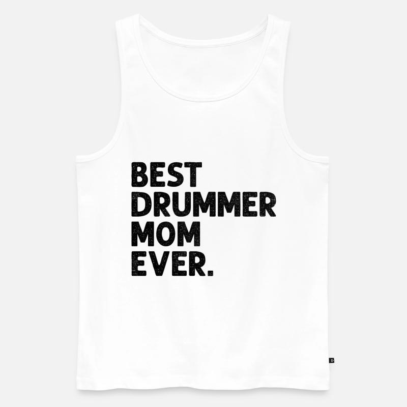 Beste Schlagzeuger-Mutter aller Zeiten Schlagzeug-Trommel-Mutter - Männer Premium Bio Tank Top - Weiß