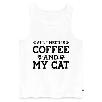 All I Need Is Coffee And My Cat Pet Animals Cat Ow - Männer Premium Bio Tank Top - Weiß - Vorne - Michal (187cm)