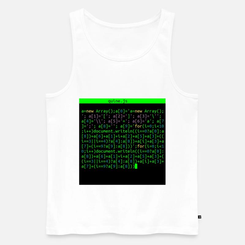 quine javascript - Men's Premium Organic Tank Top - white