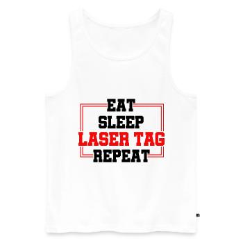 Eat Sleep Laser Tag Repeat Lasertag Player Laserga - Männer Premium Bio Tank Top - Weiß - Vorne - AI Model Male 178 light (178cm)