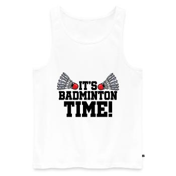 It's Badminton Time Graphic Badminton Player Shutt - Männer Premium Bio Tank Top - Weiß - Vorne - Michal (187cm)