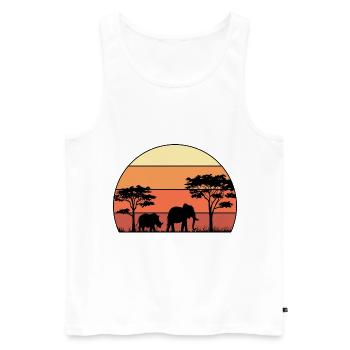Retro Graphic Animal Keeper Zoo Keeper Animal Love - Männer Premium Bio Tank Top - Weiß - Vorne - Michal (187cm)