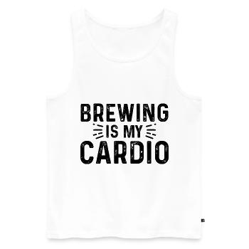 Brewing Is My Cardio Homebrewing Craftbeer Brewery - Männer Premium Bio Tank Top - Weiß - Vorne - AI Model Male 178 light (178cm)