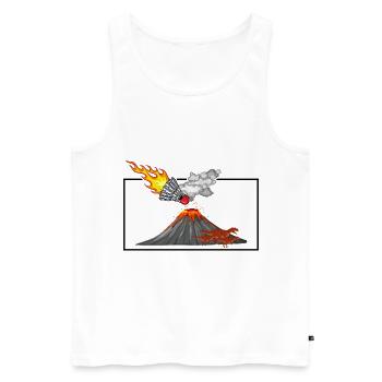 Dinosaur Graphic Badminton Player Shuttlecock Spor - Männer Premium Bio Tank Top - Weiß - Vorne - Michal (187cm)