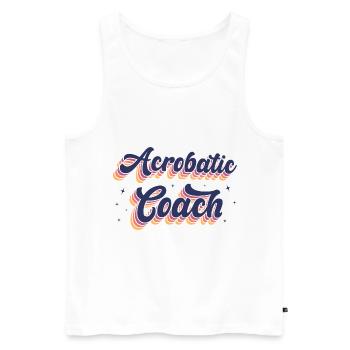 Retro Graphic Gymnast Gymnastics Acrobat Acrobatic - Männer Premium Bio Tank Top - Weiß - Vorne - Michal (187cm)