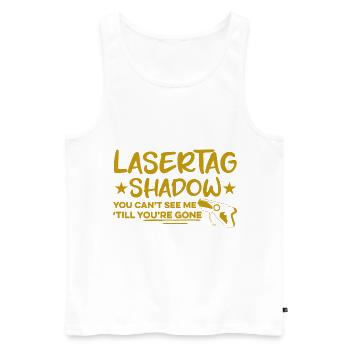 Lasertag Shadow You Can't See My Till You're Gone - Männer Premium Bio Tank Top - Weiß - Vorne - AI Model Male 178 light (178cm)