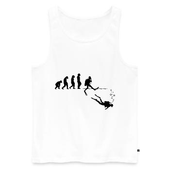Evolution Graphic Diver Diving Scuba Diver Apnoe S - Männer Premium Bio Tank Top - Weiß - Vorne - Michal (187cm)