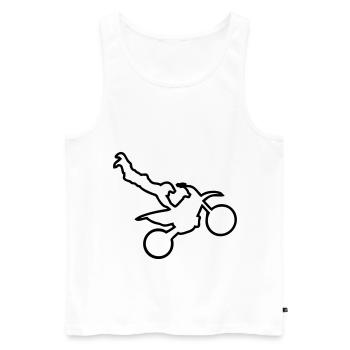 Motorrad Cross Freestyle Moto Trace - Männer Premium Bio Tank Top - Weiß - Vorne - Michal (187cm)