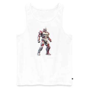 Fighter - Men's Premium Organic Tank Top - white - Front - AI Model Male 178 light (178cm)