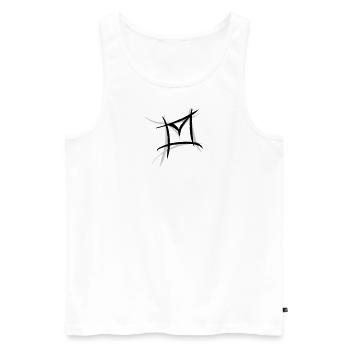 Email, envelope icon. Philatelist - Men's Premium Organic Tank Top - white - Front - AI Model Male 178 light (178cm)
