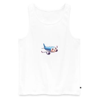 Niedliches Flugzeug - Männer Premium Bio Tank Top - Weiß - Vorne - AI Model Male 178 light (178cm)