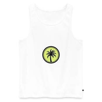 Icône de vacances de palmier - Débardeur bio Premium Homme - blanc - Devant - AI Model Male 178 light (178cm)