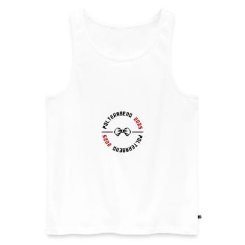 Bachelor Party 2025 Wedding - Men's Premium Organic Tank Top - white - Front - AI Model Male 178 light (178cm)