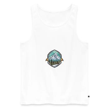 Alps Ski Mountains - Men's Premium Organic Tank Top - white - Front - Michal (187cm)