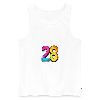 28 Number symbol - Men's Premium Organic Tank Top - white - Front - AI Model Male 178 light (178cm)