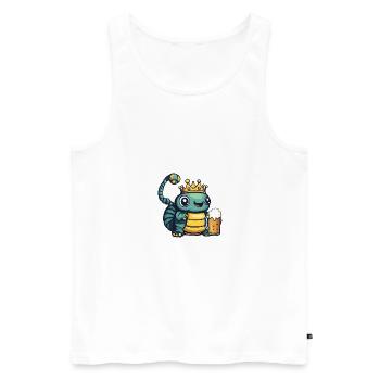 Worm Bière Drôle - Débardeur bio Premium Homme - blanc - Devant - AI Model Male 178 light (178cm)