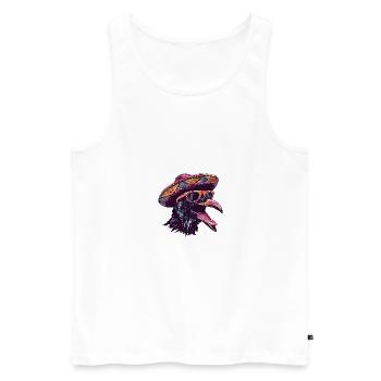 Rabe Krähe Comic Lustig Sombrero - Männer Premium Bio Tank Top - Weiß - Vorne - Michal (187cm)