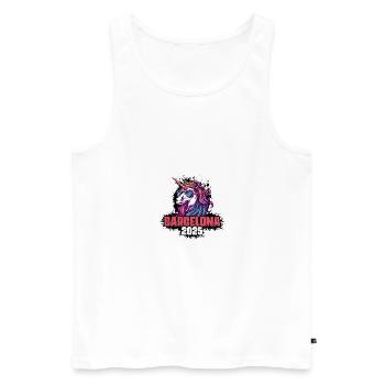 Licorne de Barcelone 2025 - Débardeur bio Premium Homme - blanc - Devant - Michal (187cm)