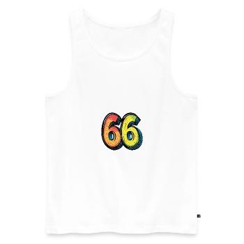 66 Zahl Symbol - Männer Premium Bio Tank Top - Weiß - Vorne - Michal (187cm)