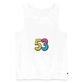 53 Number Symbol - Men's Premium Organic Tank Top - white - Front - Michal (187cm)
