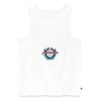 Amsterdam 2025 Team - Men's Premium Organic Tank Top - white - Front - AI Model Male 178 light (178cm)