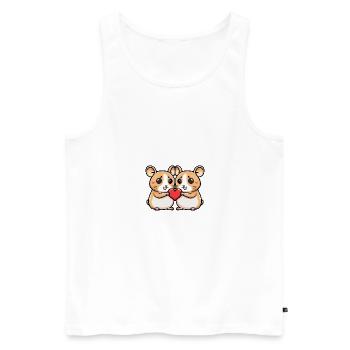 Hamster Couple Saint-Valentin - Débardeur bio Premium Homme - blanc - Devant - Michal (187cm)