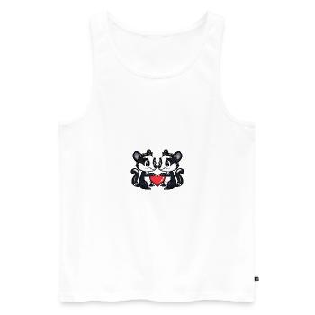 Skunk Couple Saint-Valentin - Débardeur bio Premium Homme - blanc - Devant - Michal (187cm)