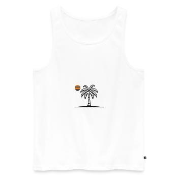 Island Palm Tree Summer - Men's Premium Organic Tank Top - white - Front - Michal (187cm)
