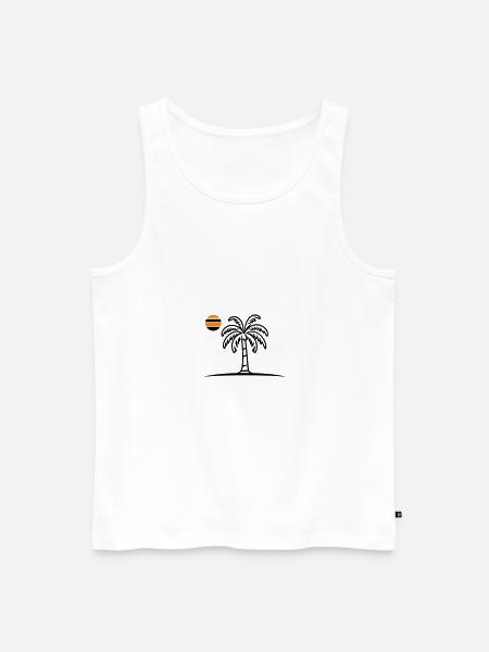 Island Palm Tree Summer - Men's Premium Organic Tank Top - white