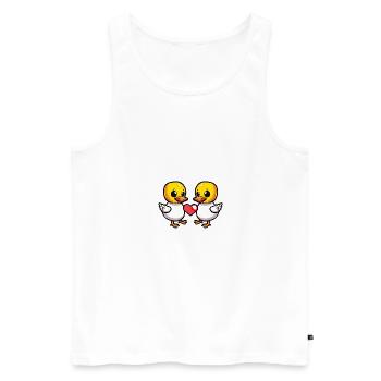 Duck Couple Valentine's Day - Men's Premium Organic Tank Top - white - Front - Michal (187cm)