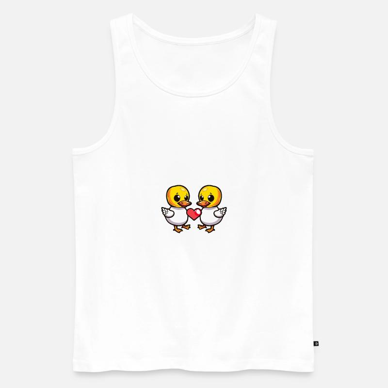 Canard Couple Saint-Valentin - Débardeur bio Premium Homme - blanc
