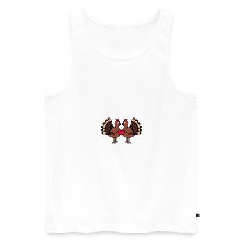 Truthahn Paar Valentinstag - Männer Premium Bio Tank Top - Weiß - Vorne - Michal (187cm)