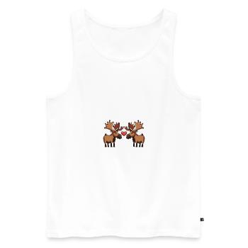 Moose Couple Valentine's Day - Men's Premium Organic Tank Top - white - Front - Michal (187cm)