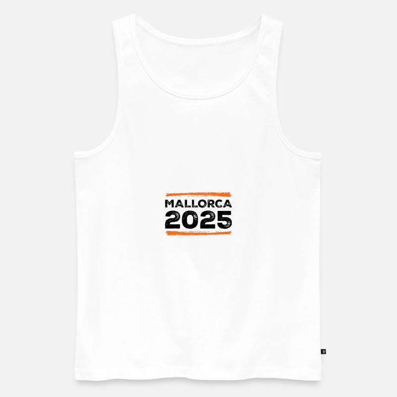 Mallorca 2025 Spruch - Männer Premium Bio Tank Top - Weiß